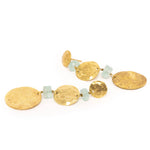 Triple coin earrings with Chalcedony