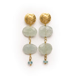 Coin and Aquamarines Earrings