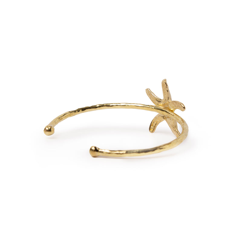 Hammered Hoop Bracelet with Starfish