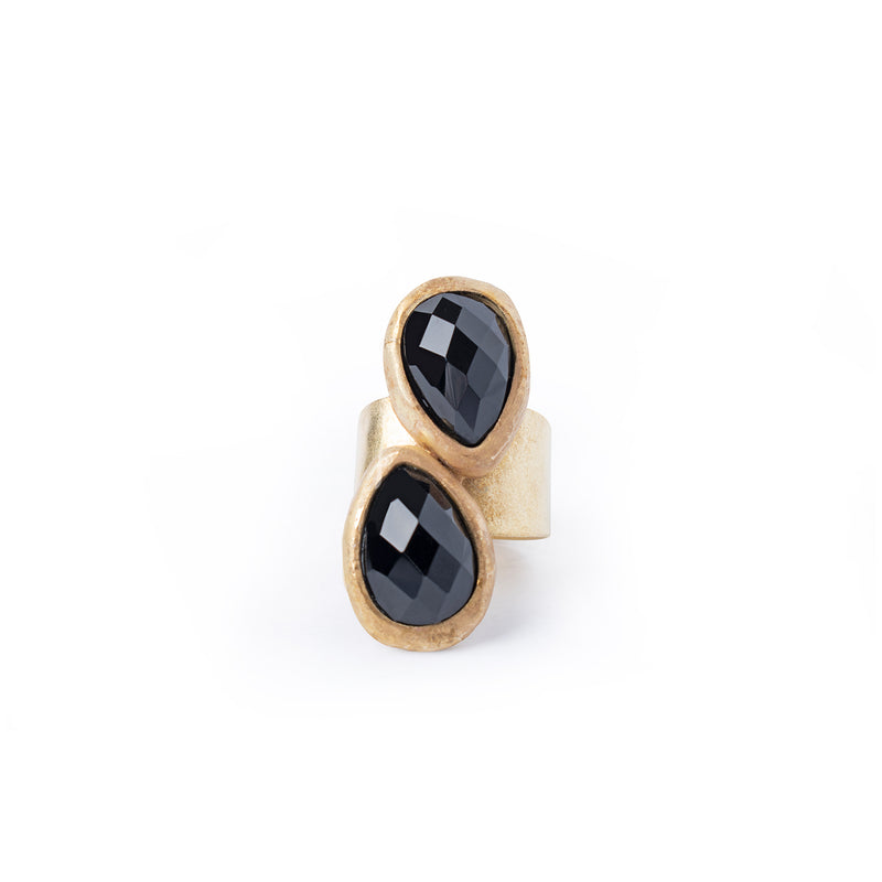 Two drops agate ring