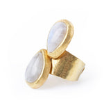 Two Drops of Moonstone Ring