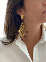 Filigree Earrings with Labradorite