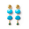 Coin Earrings with Howlite and Turquoise