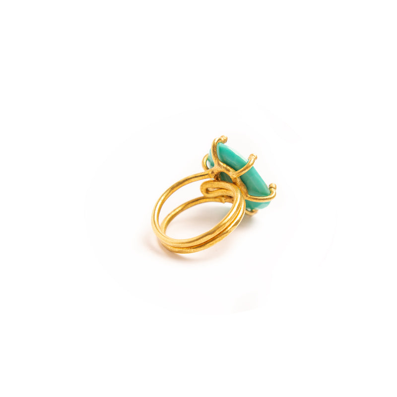 Claws Ring with Turquoise Rose Cut