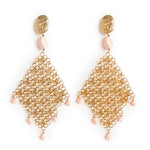 Filigree Earrings with Coral