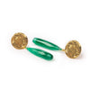 Coin Earrings with Green Onyx Teardrop
