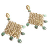 Filigree Earrings with Brass Emerald