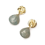 Aquamarine Coin and Drop earrings